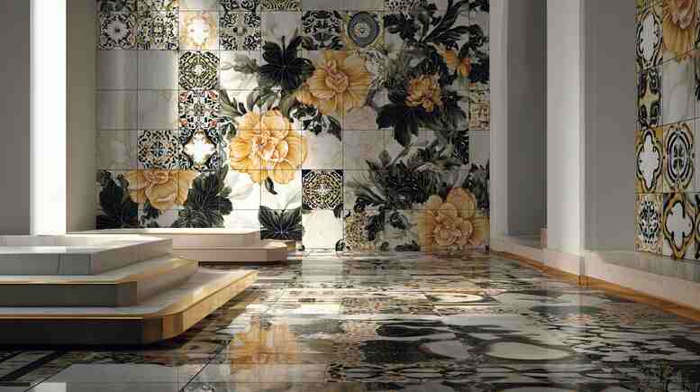 Fliesenbilder in modernen Innenräumen